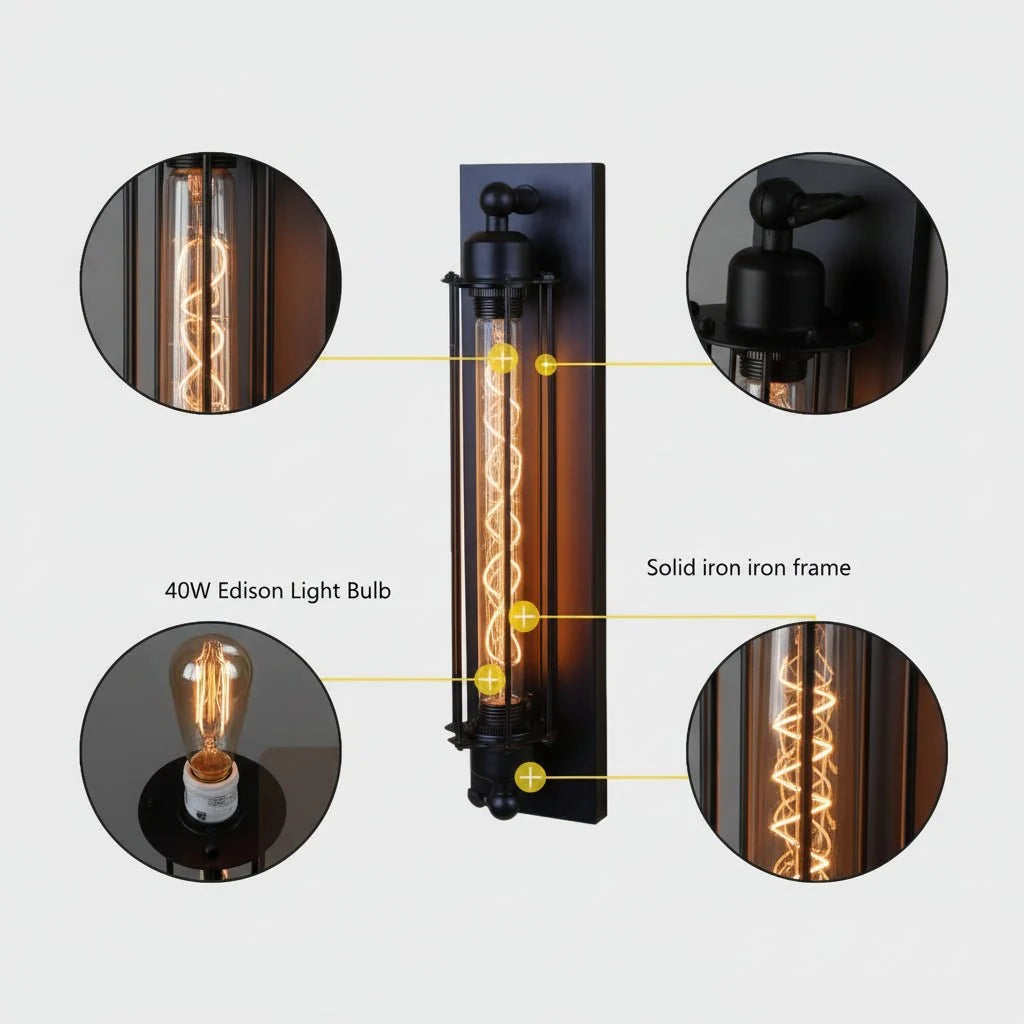 Wall Light Vintage Metal Warm LED Glow