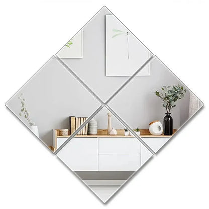 Wall Mirror Tiles Self-Adhesive Flexible Set of 10