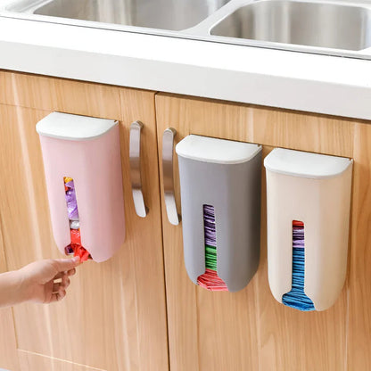 Wall-Mounted Bag Dispenser Bottom-Opening Self-Adhesive & Screw-Mount