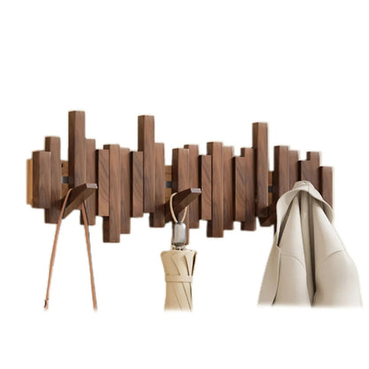 Wall-Mounted Coat Rack Piano Design Solid Wood 3-8 Hooks