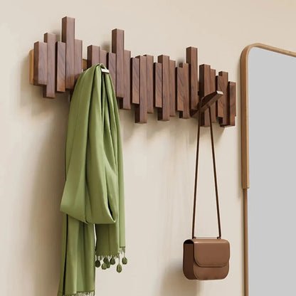 Wall-Mounted Coat Rack Piano Design Solid Wood 3-8 Hooks