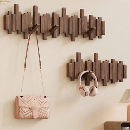 Wall-Mounted Coat Rack Piano Design Solid Wood 3-8 Hooks