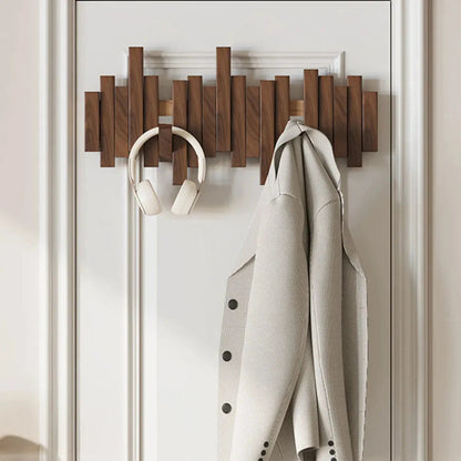 Wall-Mounted Coat Rack Piano Design Solid Wood 3-8 Hooks