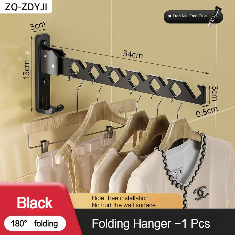 Wall-Mounted Drying Rack 180° Swivel Foldable Aluminum Alloy