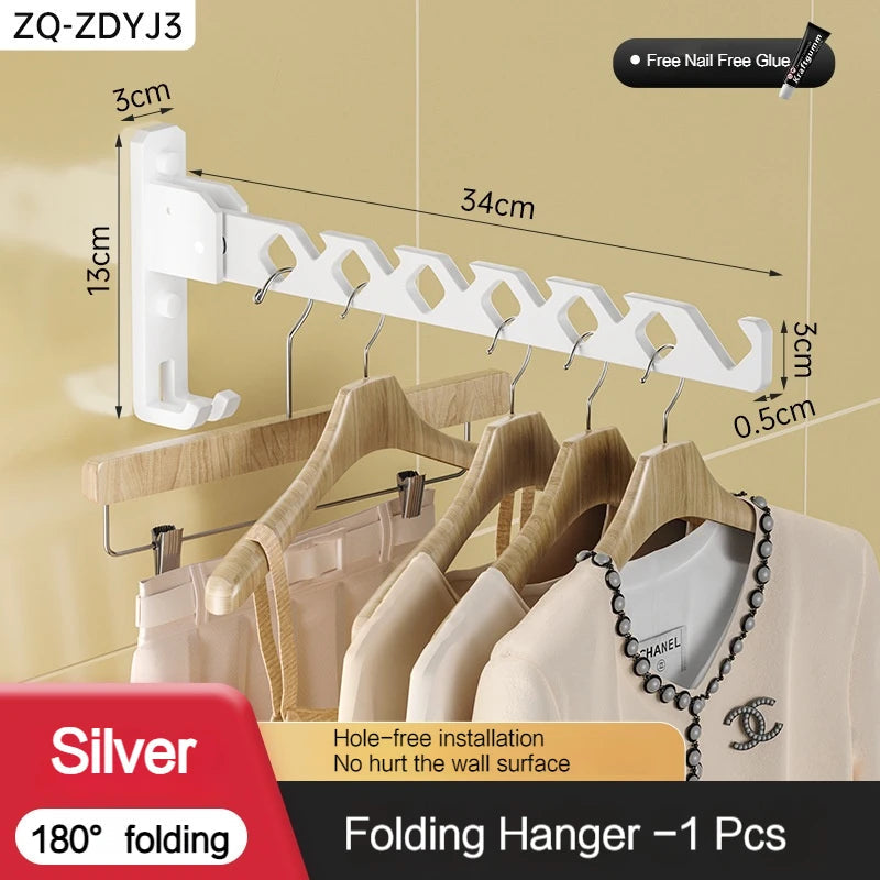 Wall-Mounted Drying Rack 180° Swivel Foldable Aluminum Alloy