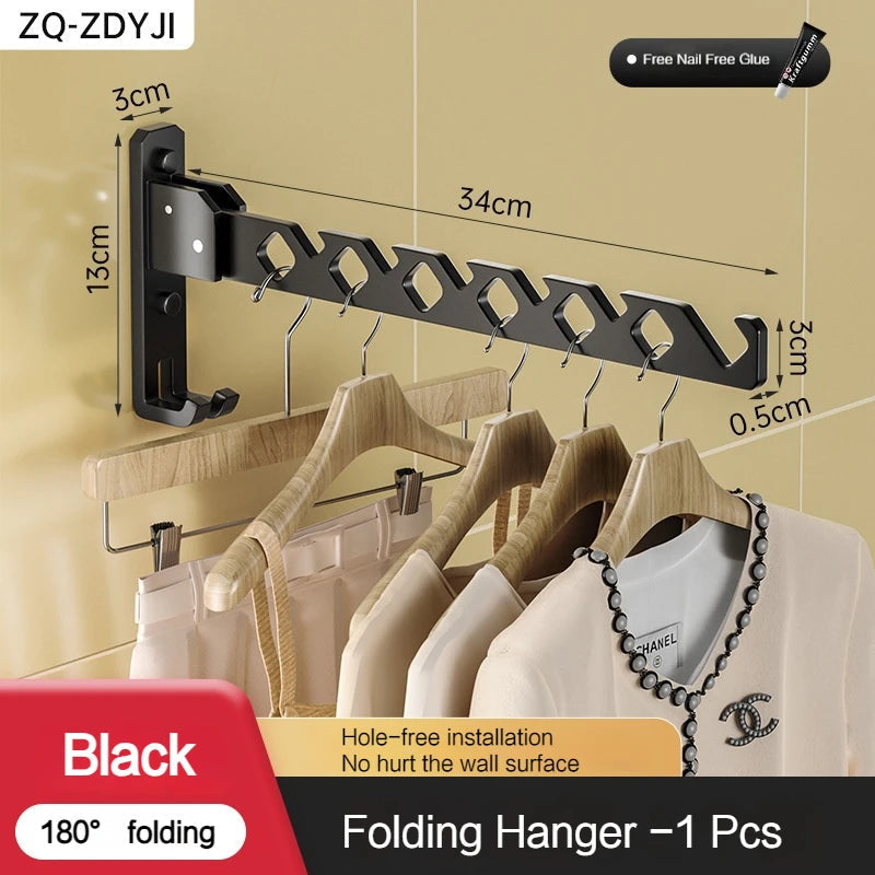 Wall-Mounted Drying Rack 180° Swivel Foldable Aluminum Alloy