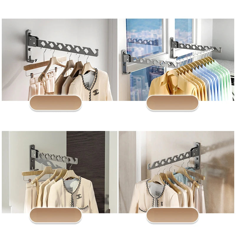 Wall-Mounted Drying Rack 180° Swivel Foldable Aluminum Alloy