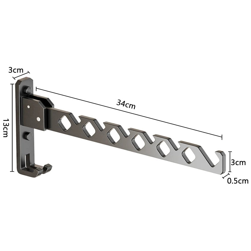 Wall-Mounted Drying Rack 180° Swivel Foldable Aluminum Alloy