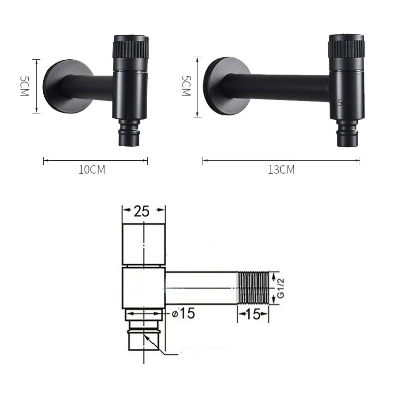 Wall-Mounted Faucet 304 Stainless Steel Space-Saving Design