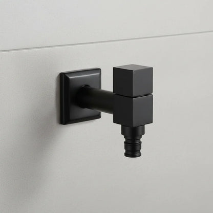 Wall-Mounted Faucet Solid Brass Matte Black Space-Saving