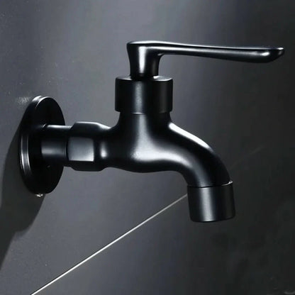 Wall-Mounted Faucet Solid Brass Matte Black Space-Saving