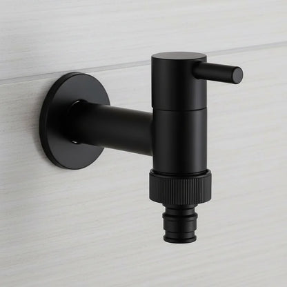 Wall-Mounted Faucet Solid Brass Matte Black Space-Saving