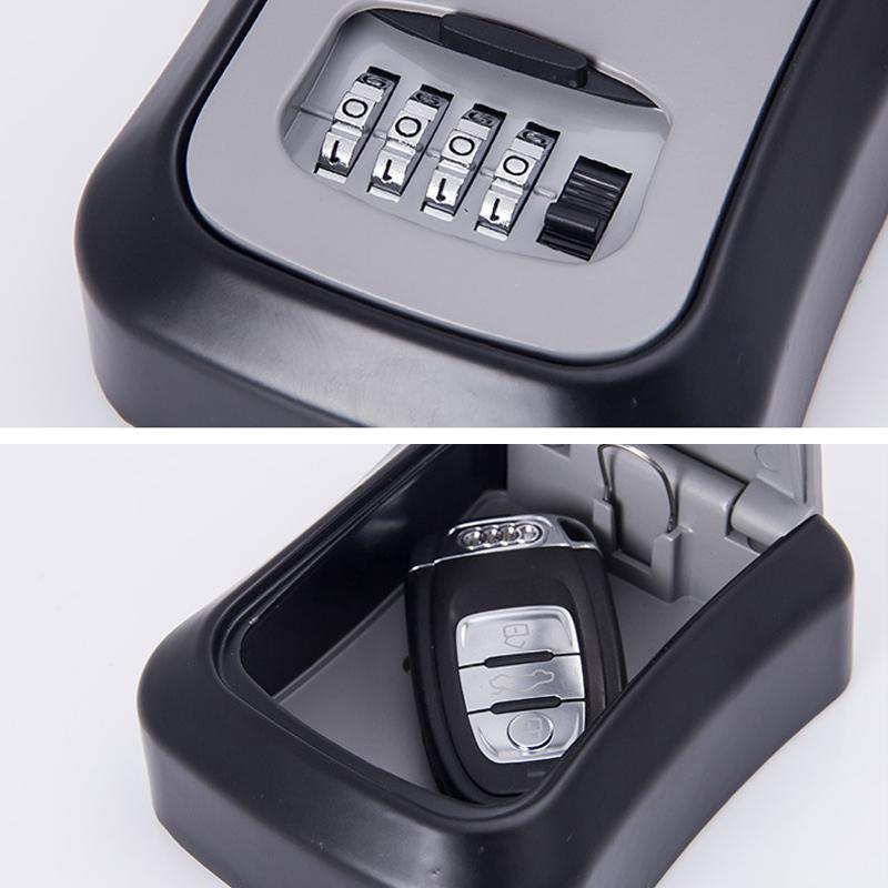 Wall-Mounted Key Box Weatherproof Aluminum 4-Digit Code