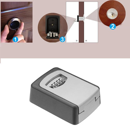 Wall-Mounted Key Box Weatherproof Aluminum 4-Digit Code