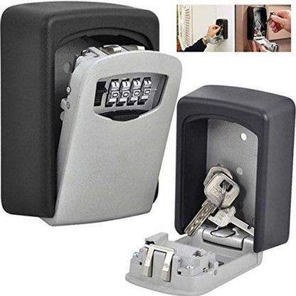 Wall-Mounted Key Box Weatherproof Aluminum 4-Digit Code