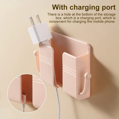 Wall-Mounted Phone & Tablet Holder Self-Adhesive Cable Guide