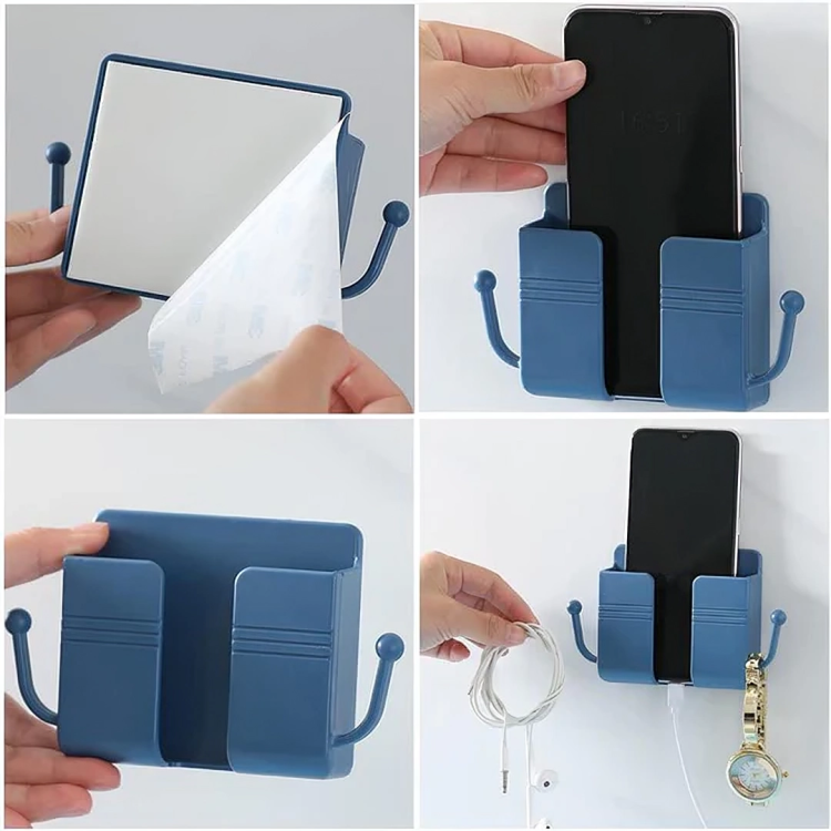 Wall-Mounted Phone & Tablet Holder Self-Adhesive Cable Guide