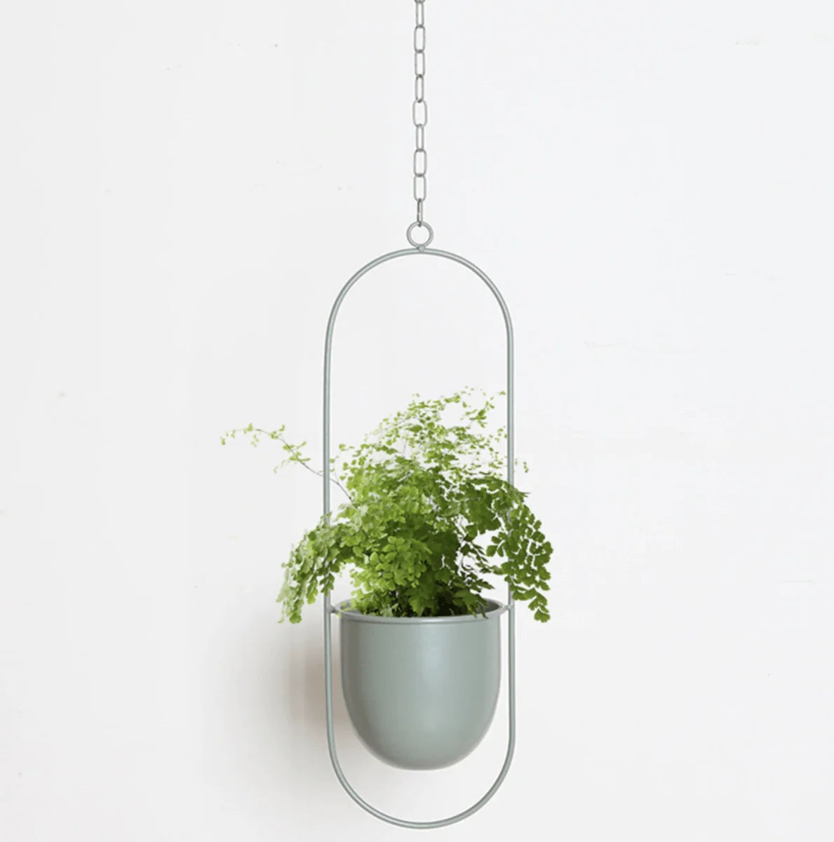 Wall-Mounted Plant Holder Iron Adjustable Chain Space-Saving
