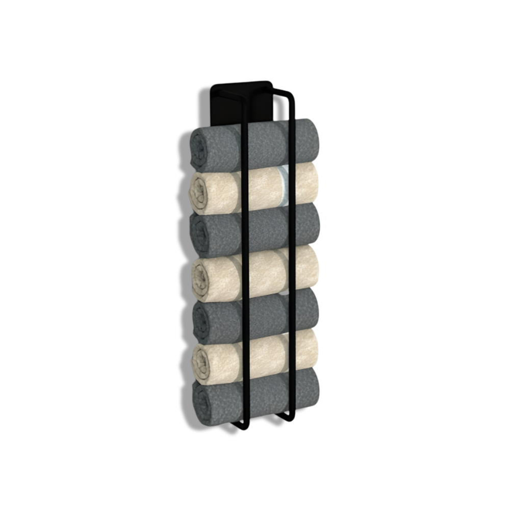 Wall-Mounted Towel Rack Matte Black Wrought Iron
