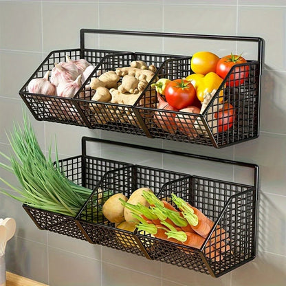 Wall-Mounted Wire Basket Stainless Steel Space-Saving