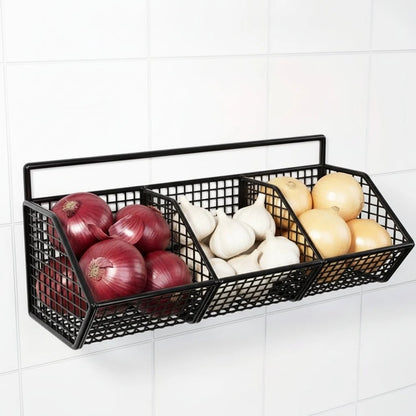 Wall-Mounted Wire Basket Stainless Steel Space-Saving