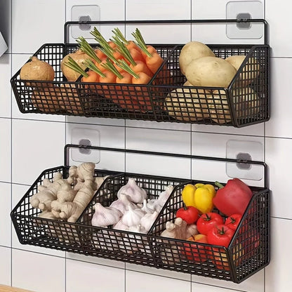 Wall-Mounted Wire Basket Stainless Steel Space-Saving