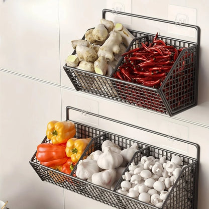 Wall-Mounted Wire Basket Stainless Steel Space-Saving