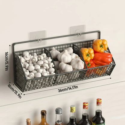 Wall-Mounted Wire Basket Stainless Steel Space-Saving