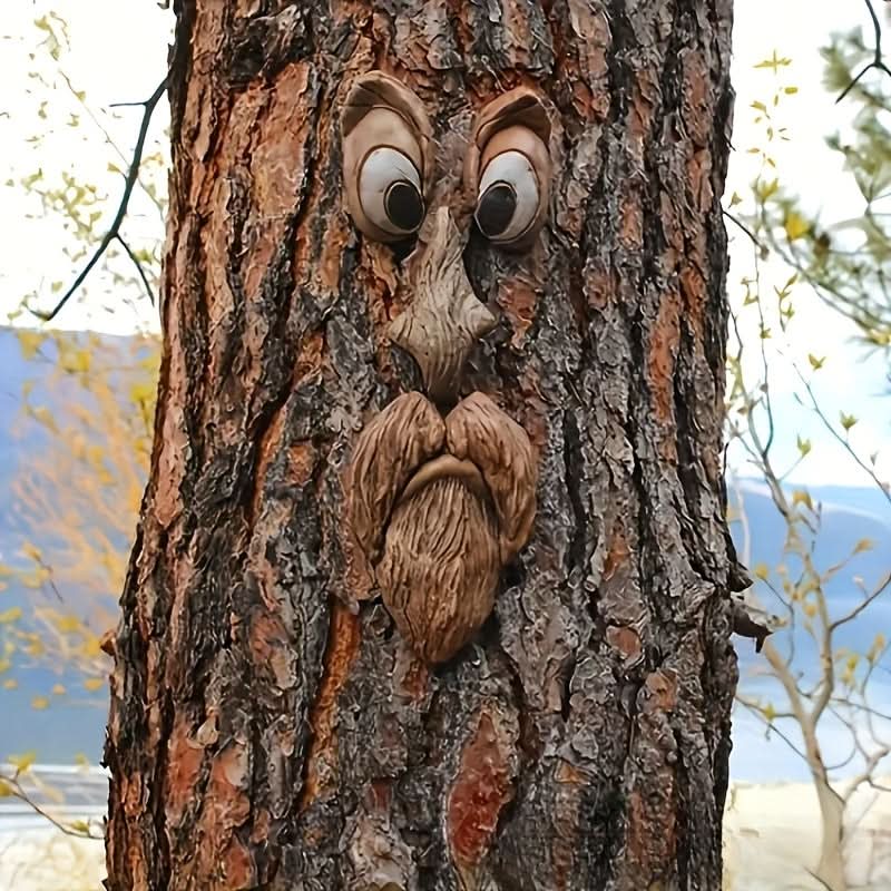 Wall Ornament Tree Face Resin Outdoor Hanging