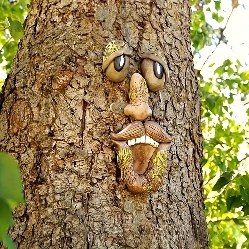 Wall Ornament Tree Face Resin Outdoor Hanging