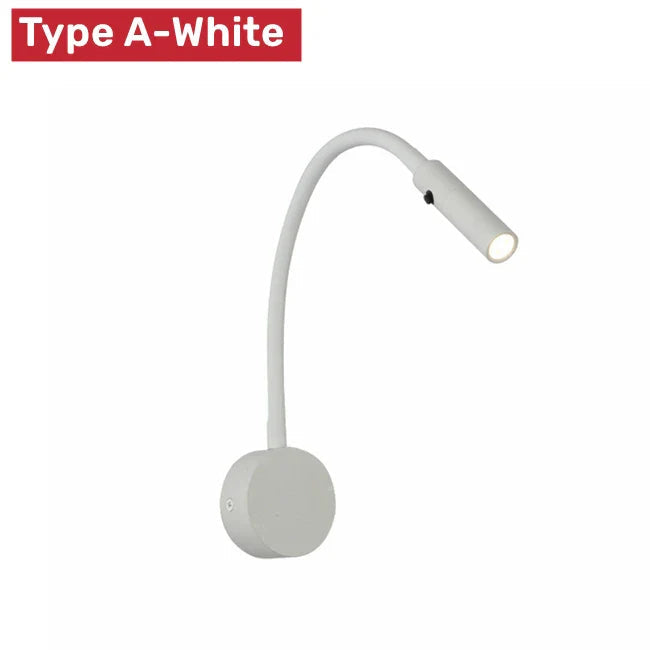 Wall Reading Lamp Flexible Gooseneck & Touch Switch