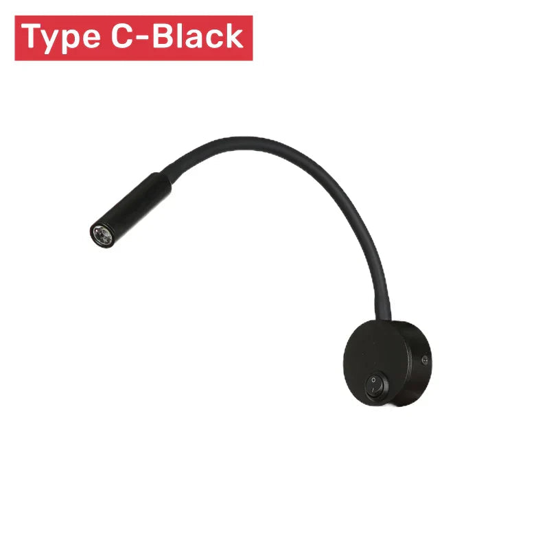 Wall Reading Lamp Flexible Gooseneck & Touch Switch