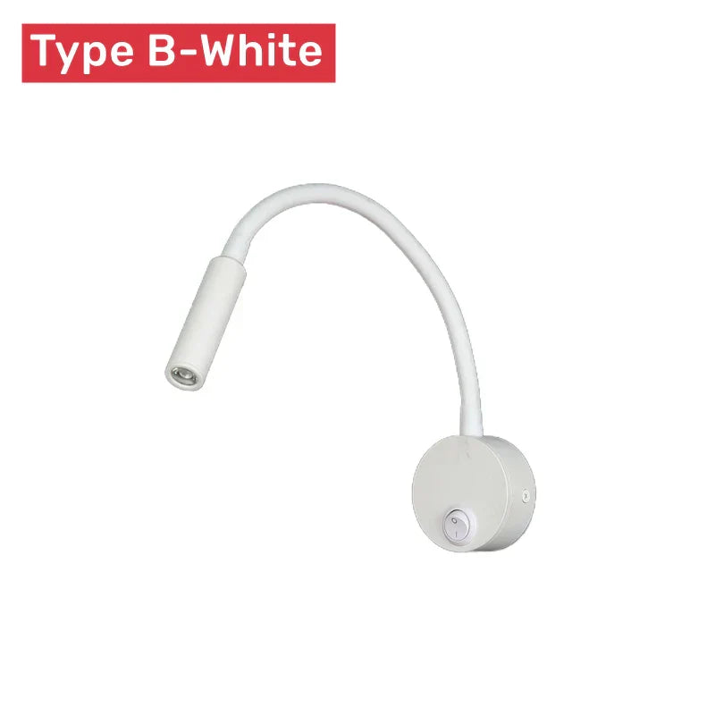Wall Reading Lamp Flexible Gooseneck & Touch Switch