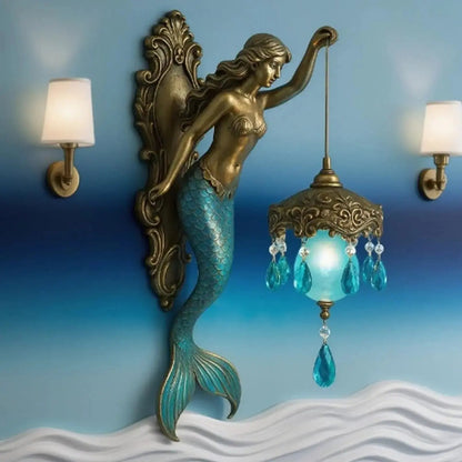 Wall Sconce Baroque Mermaid Battery-Powered LED