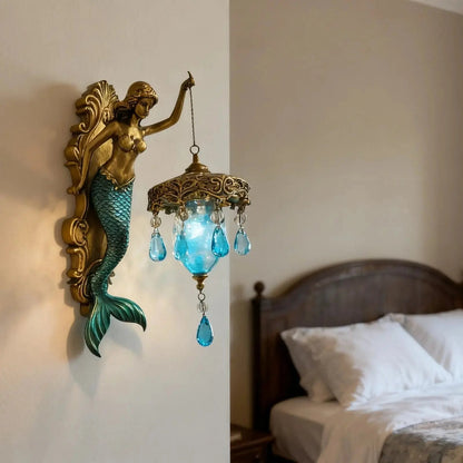 Wall Sconce Baroque Mermaid Battery-Powered LED
