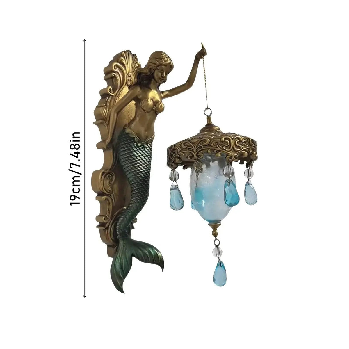 Wall Sconce Baroque Mermaid Battery-Powered LED