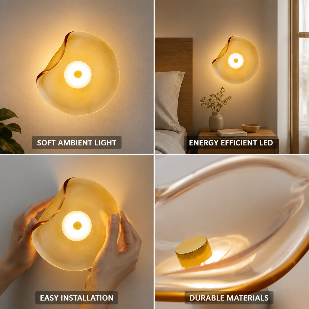 Wall Sconce Built-In LED Metal & Glass 25cm