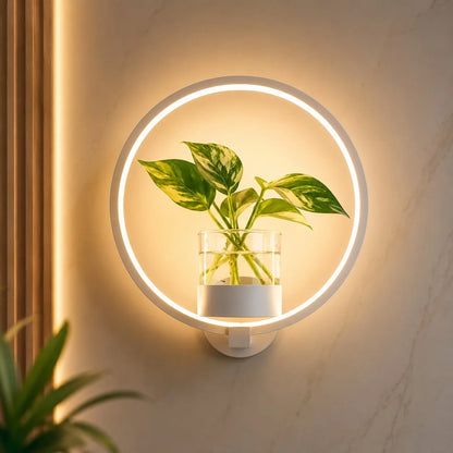Wall Sconce Warm White LED Glass Planter