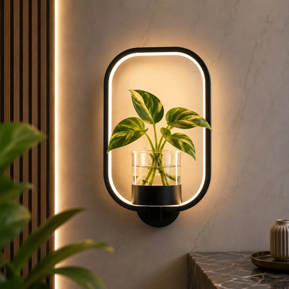 Wall Sconce Warm White LED Glass Planter