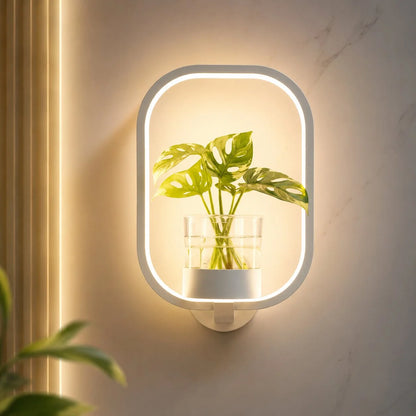 Wall Sconce Warm White LED Glass Planter