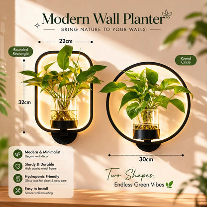 Wall Sconce Warm White LED Glass Planter
