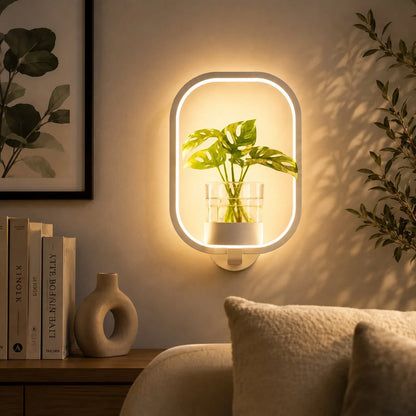 Wall Sconce Warm White LED Glass Planter