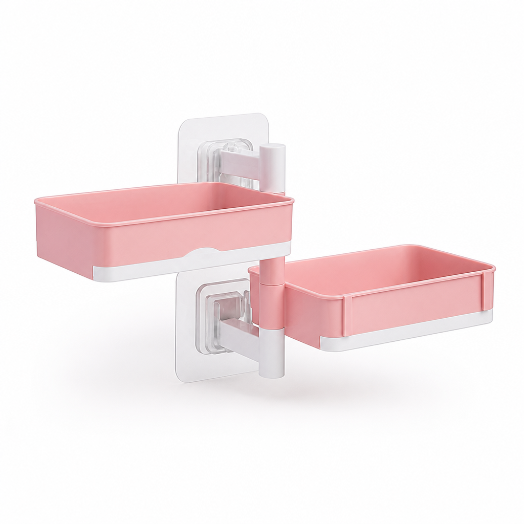 Wall Shelf 360 Degree Rotating No-Drill Adhesive Mount