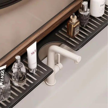 Wall Shelf Drill-Free Rotating Suction Walnut-Finish Aluminum