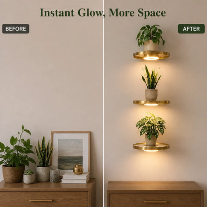 Wall Shelf Floating Design Warm LED USB-Rechargeable