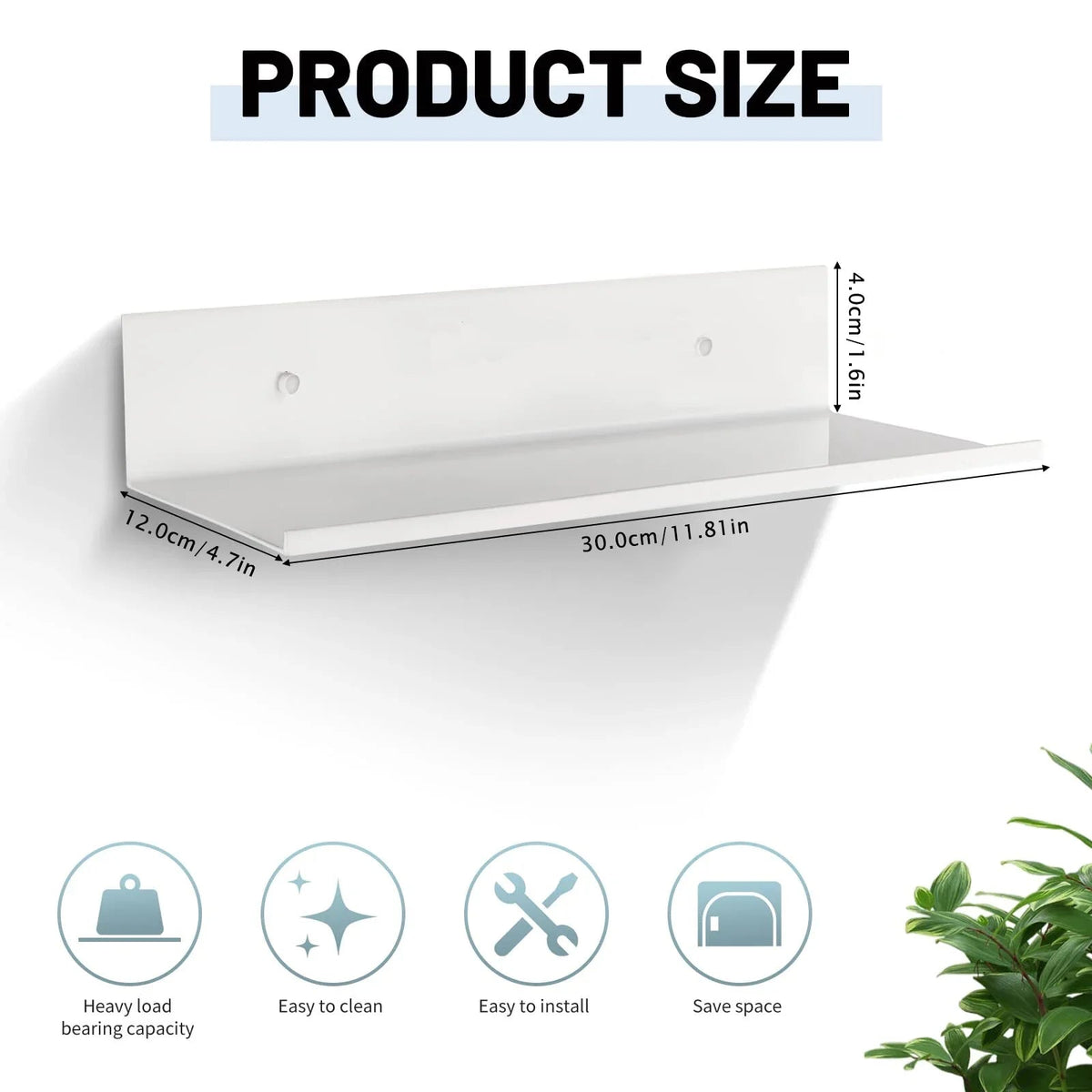 Wall Shelf Floating Powder-Coated Metal