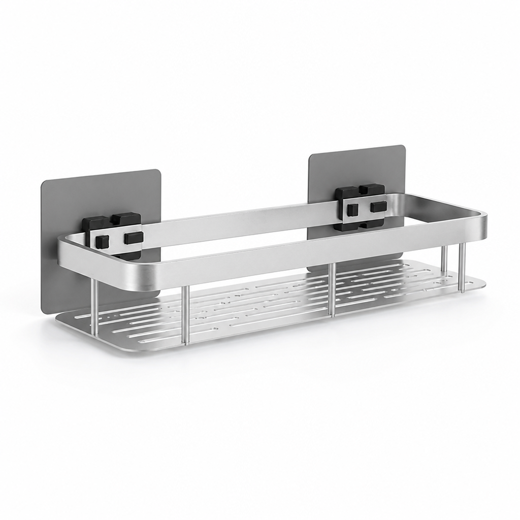 Wall Shelf Self-Adhesive Stainless Steel 11 lb Capacity