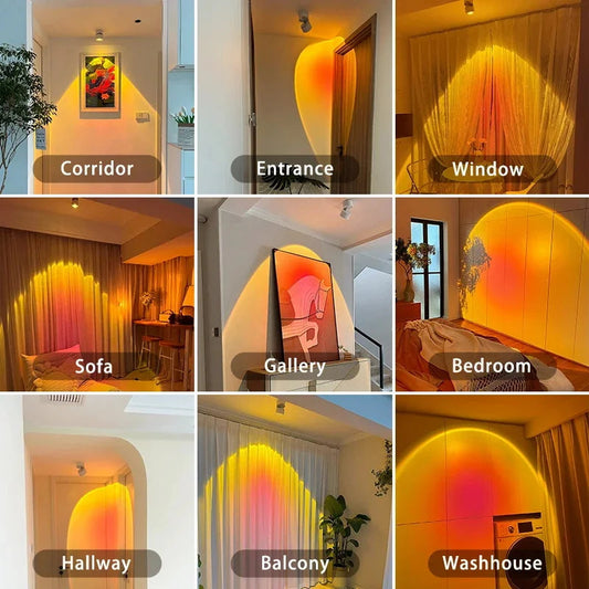 Wall Spotlight Warm Sunset Gradient Aluminum Touch Switch