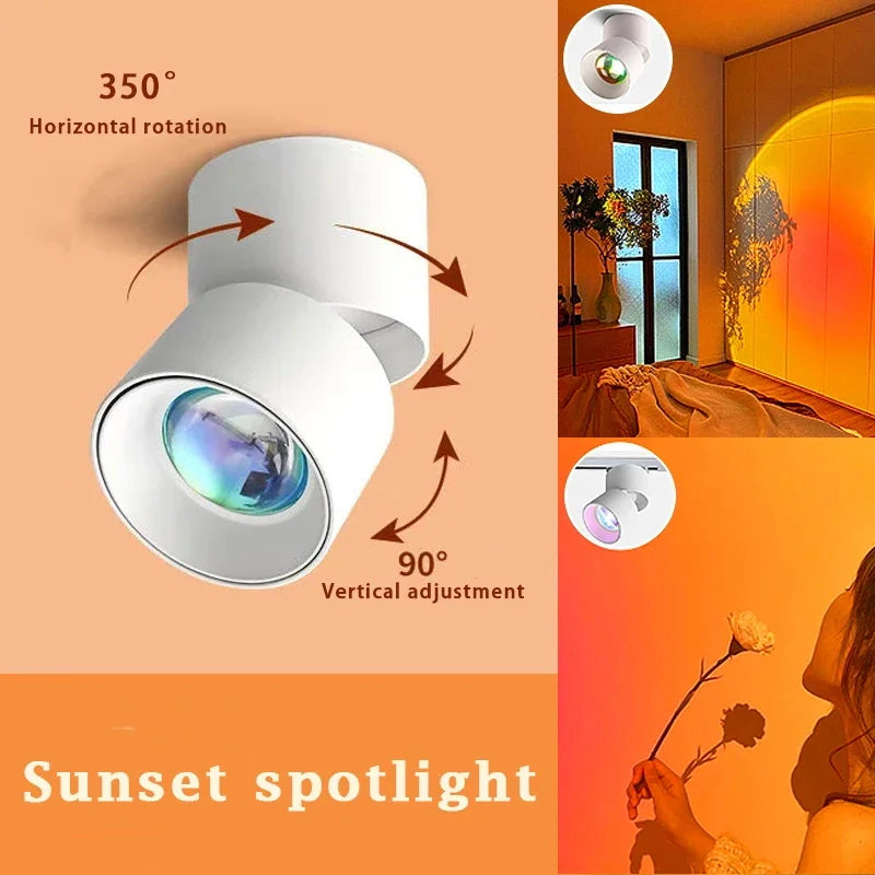 Wall Spotlight Warm Sunset Gradient Aluminum Touch Switch
