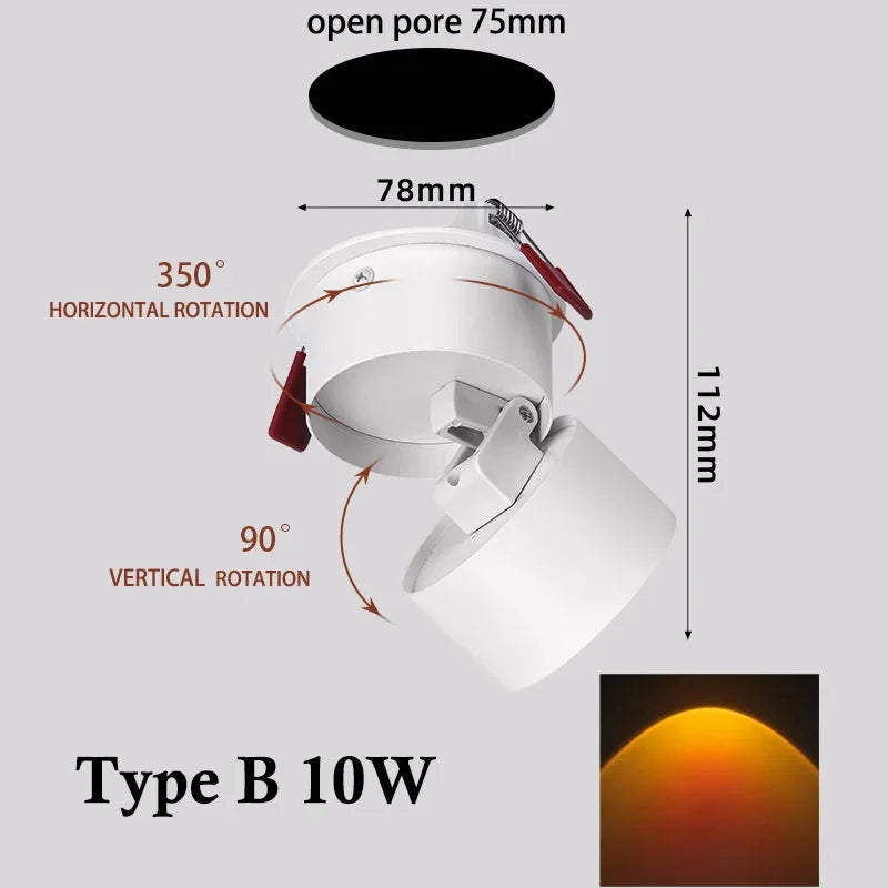 Wall Spotlight Warm Sunset Gradient Aluminum Touch Switch